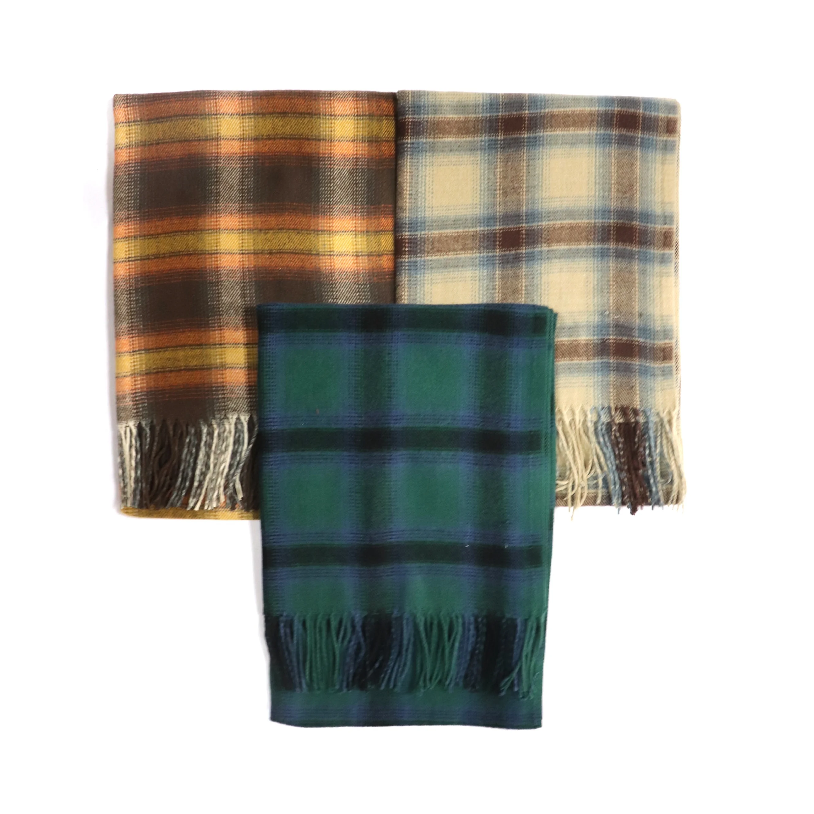 Manufactured Directly Fashionable Unisex Men and Women Warm Checked Scarf Shawl with Fringes