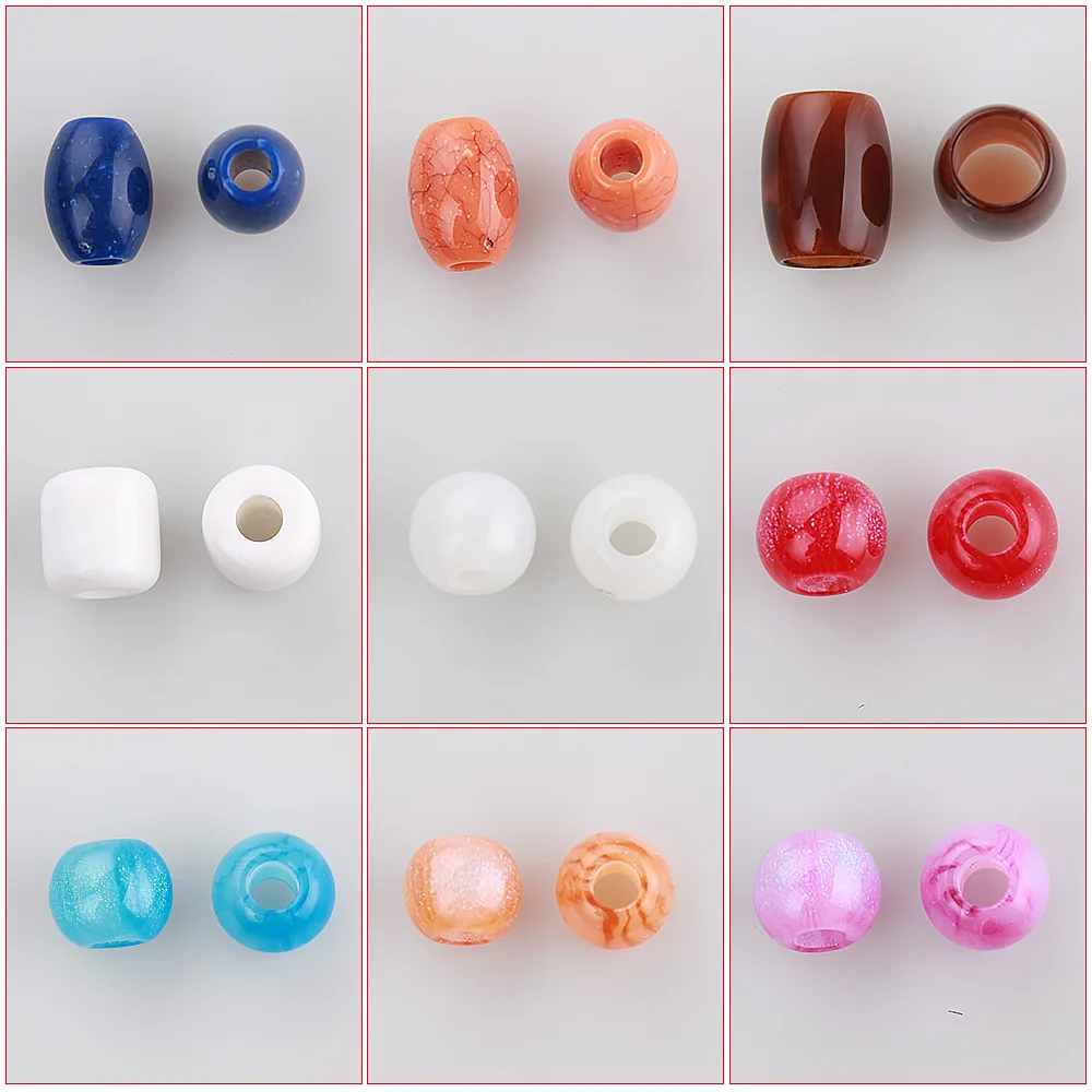 Luggage DIY national style beaded clothing accessories resin colorful round beads