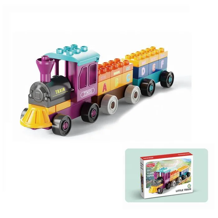 34pcs Early Educational Toys Building Blocks Toy DIY  Alphabet Train