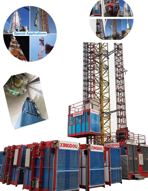 Sc200 double cage crane hoist Sc200 high safety construction building lifting equipment
