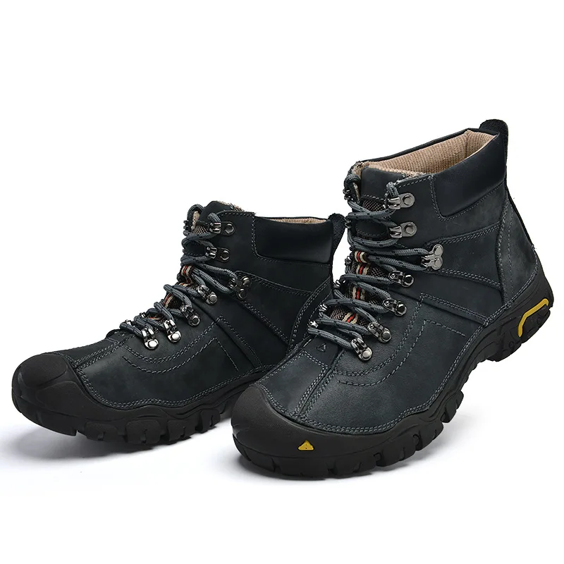 Custom LOGO Big Size Male Mountain Climbing Shoes Waterproof Anti-slip leather mountaineering boot