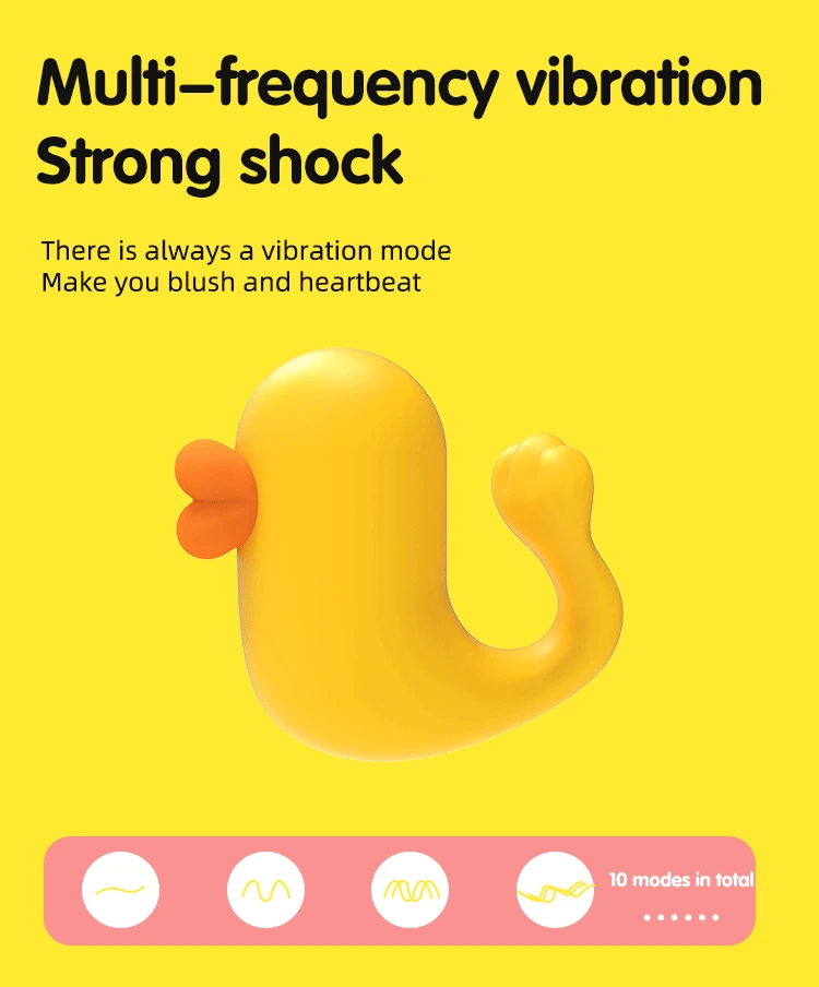 Lovely Little yellow duck Silicone Vibrator Massage G-spot  Sucking Nipple Clitoris G-spot Adult Sex Toy Fingertips jump egg