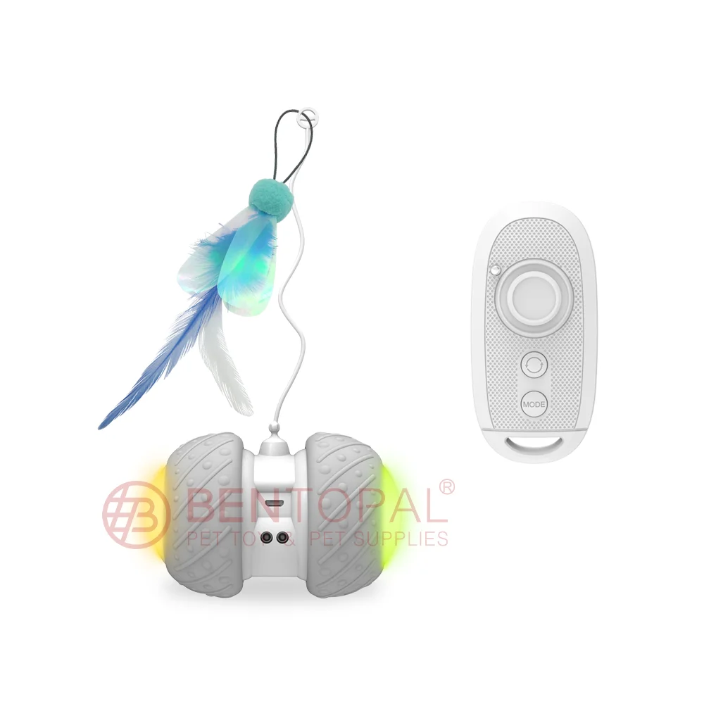 
2.4 G Remote Control Automatic/Remote Control Modes Interactive Feather Cat Toy 