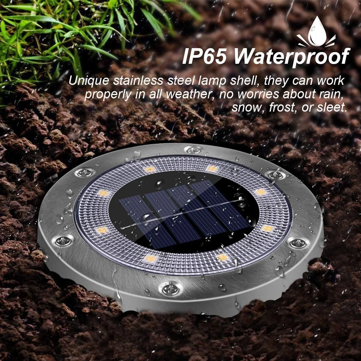 Lawn Patio Pathway Yard Deck 8 Led Solar Garden Lights Outdoor Lights Waterproof In-Ground Outdoor Landscape Lighting