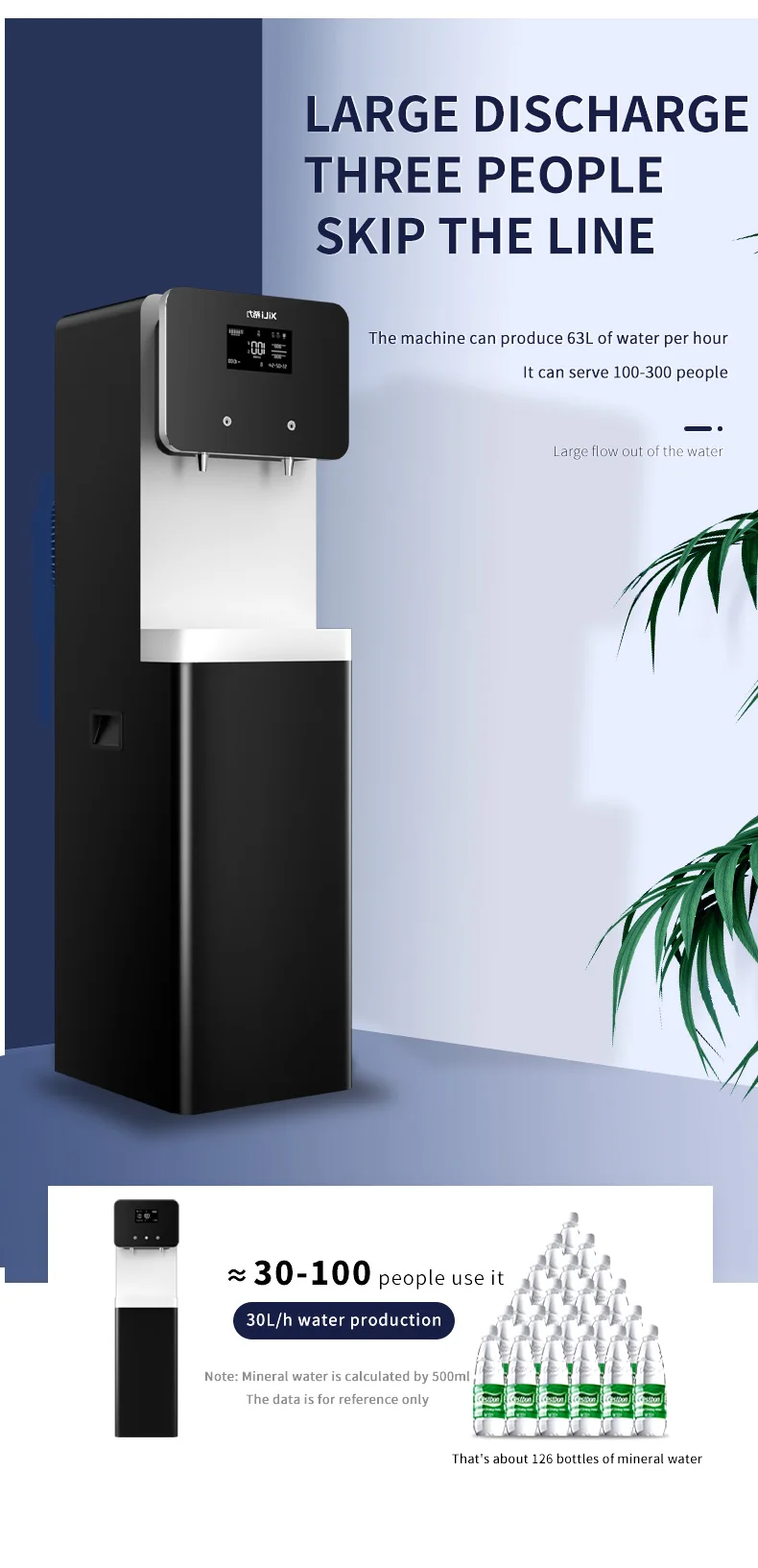 Free Standing Cold and Direct Drinking Bottom Load Water Dispenser Electric Durable Stainless Steel for Office Use Black 220V XL