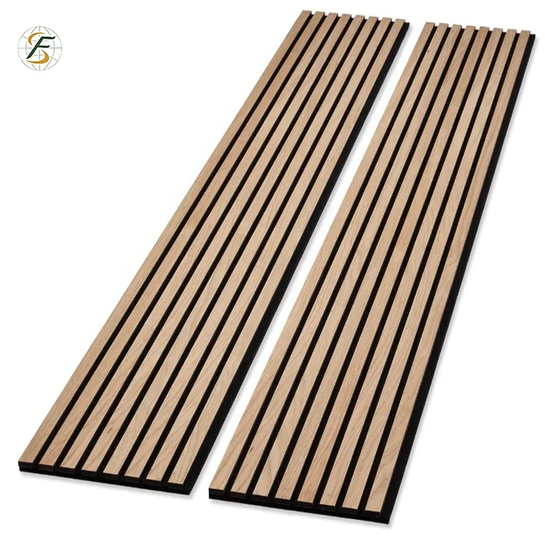 21*600mm Sound absorbing MDF akupanel wood slatwall panel for auditorium Hall decoration