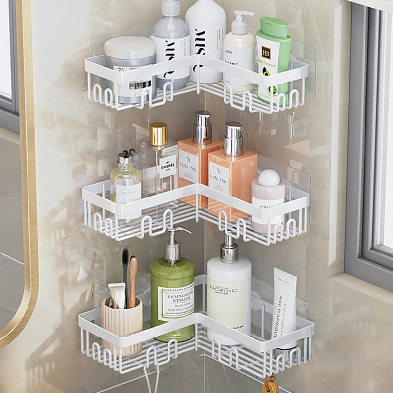 Factory Price 3 Pack Shower Organizer Metal Shelves Bathroom Hanging Corner Caddy Basket Shelf