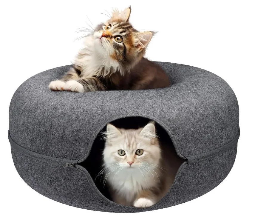 Modern Eco-friendly Cat Cave  High Quality Felt and Wool Soft Home Style Comfortable Cat Tunnel Bed for Cats