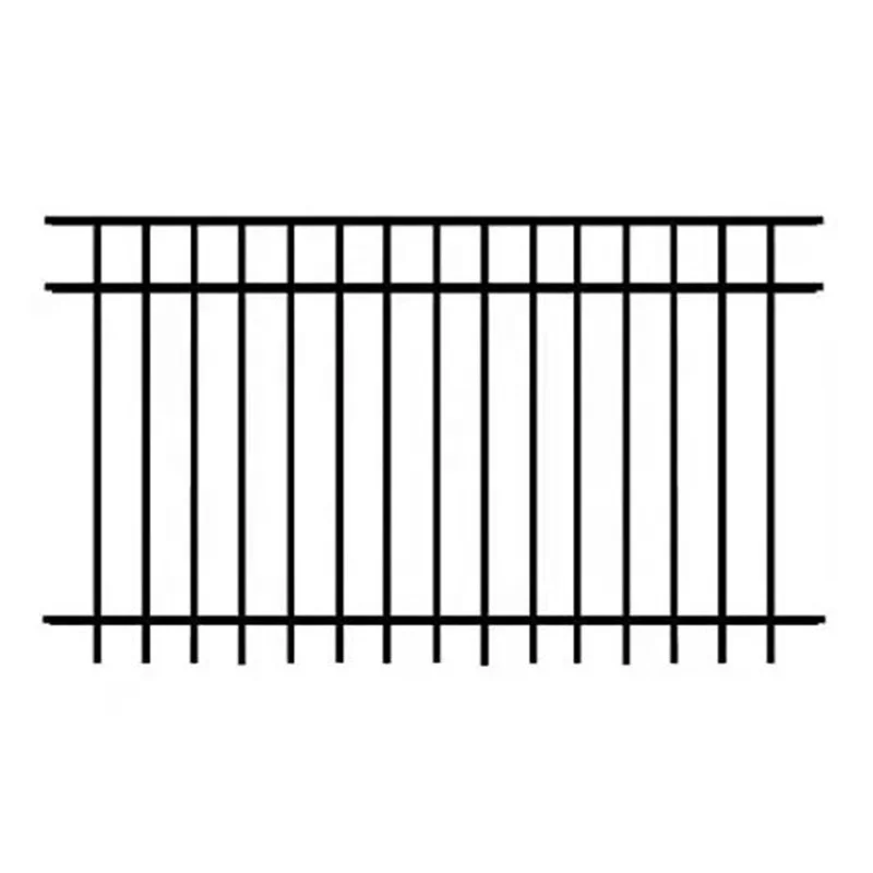 2024 wholesale flat top Steel fencing three rail fence panel