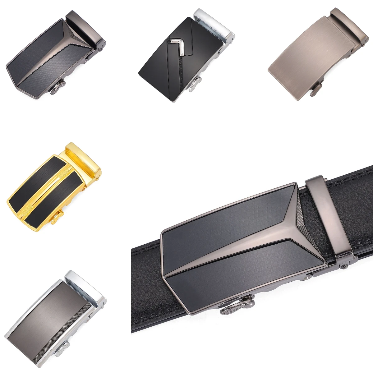 Factory Production Wholesale Cool Zinc Alloy 35mm Belt Automatic Buckle Cowhide Belt Cool Business Ratchet Buckle For Men