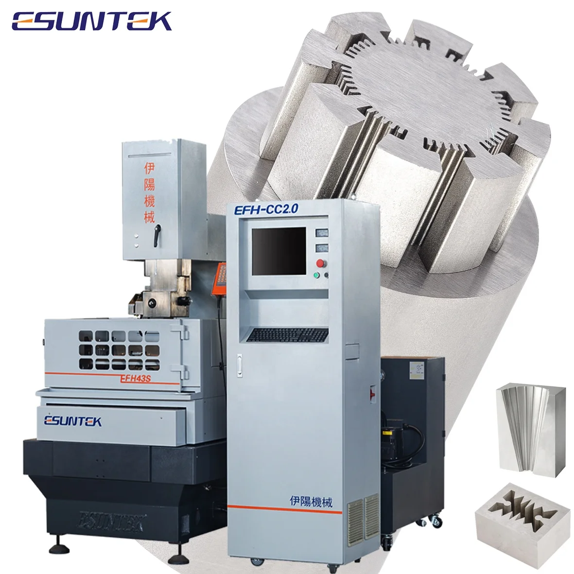 Esuntek CNC Wire Cutting EDM Machine with stepper motor molybdenum wire for punching and die mould