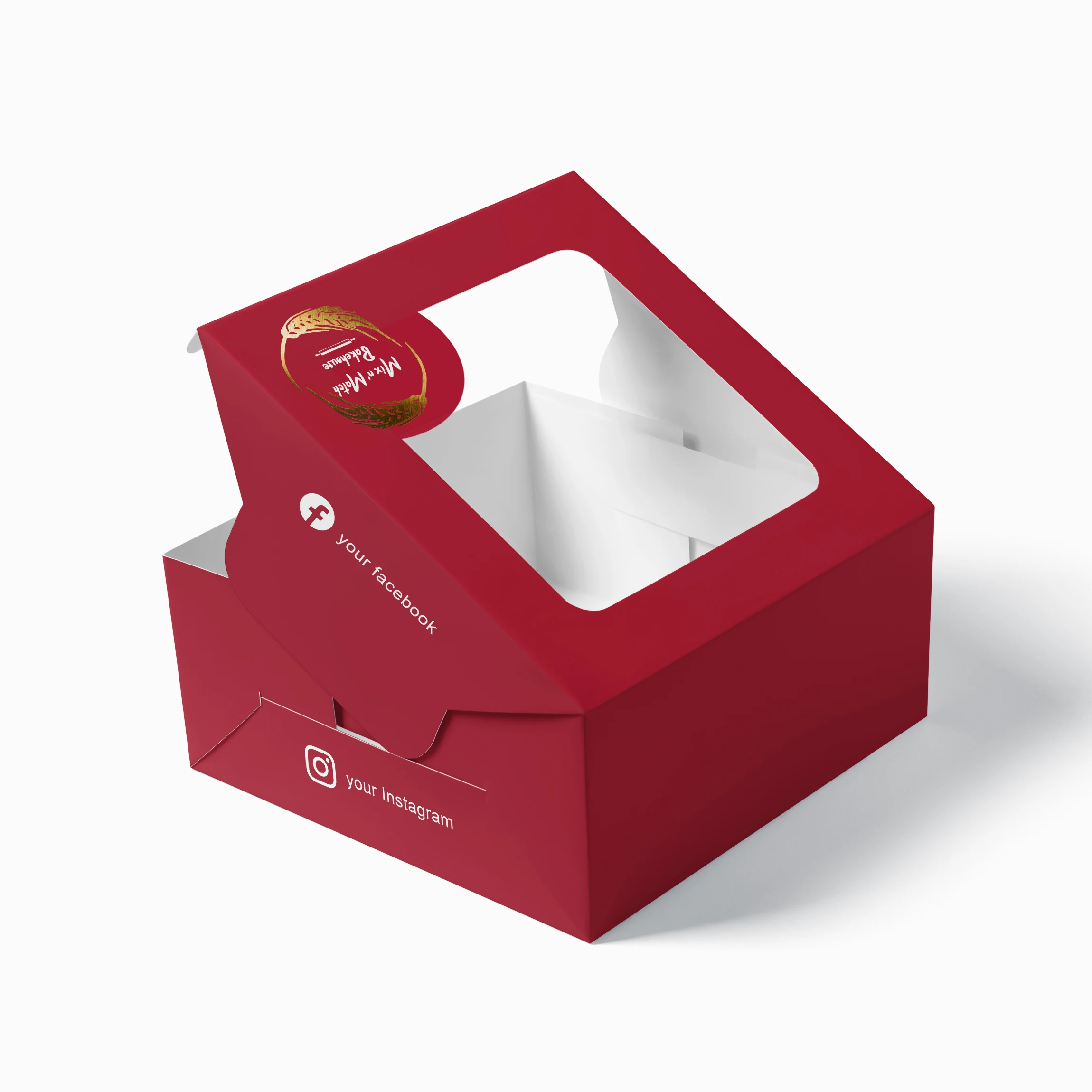 high quality PVC Window Cake Box Design For Christmas Bakery Cookie pastry dessert Cake Brownie Packaging box