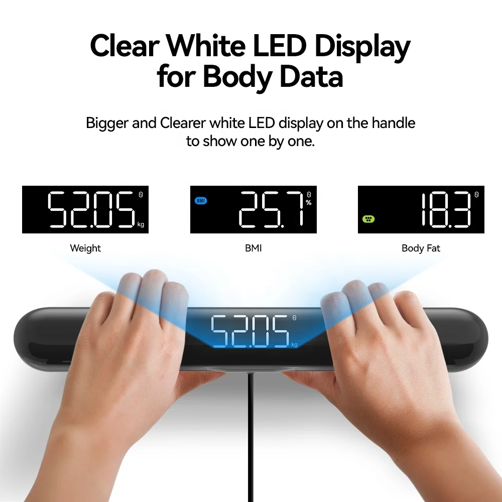 Smart Body Fat Scale Professional 8-electrode Bioimpedance Scale With Measurement Voice Broadcast And Printable Report