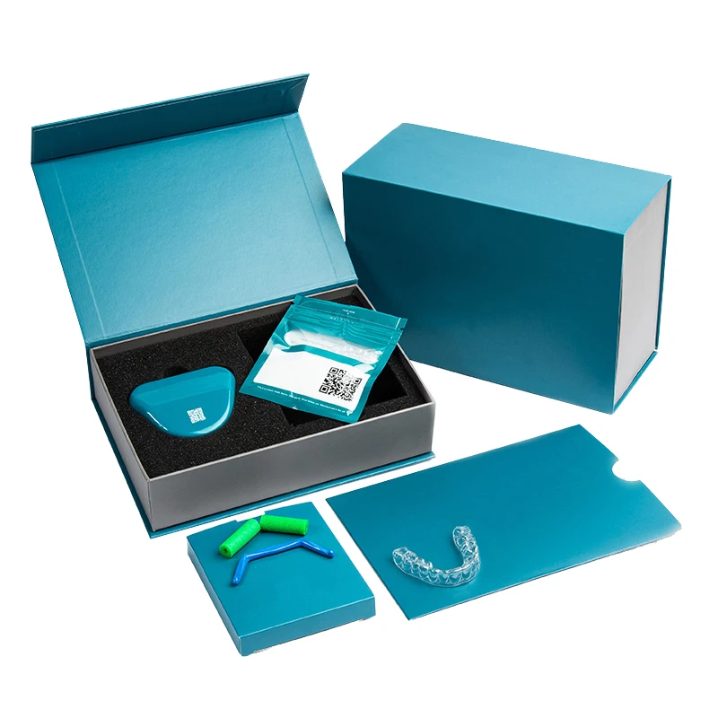 Custom Logo Paper Cardboard Clear Orthodontic Denture Dental Lab Retainer Aligners Packaging Box for dental aligners