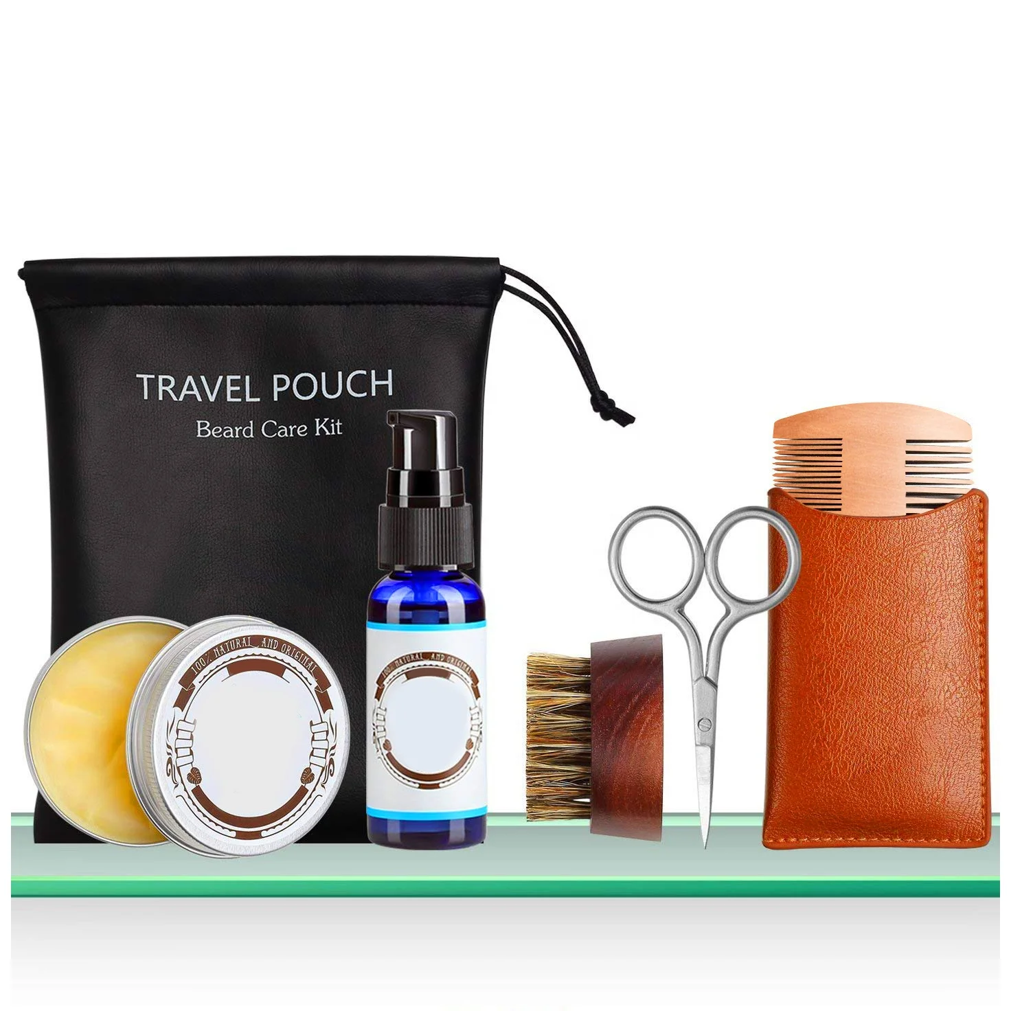 
Best Beard Comb and Beard Brush Bundle for Men Beard Grooming kit 