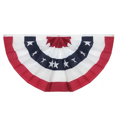 Плиссированный Веер-флаг США 3x6 футов флаги американских флагов США патриотические звезды и полосы-острый цвет и устойчивость к выцветанию 4 июля