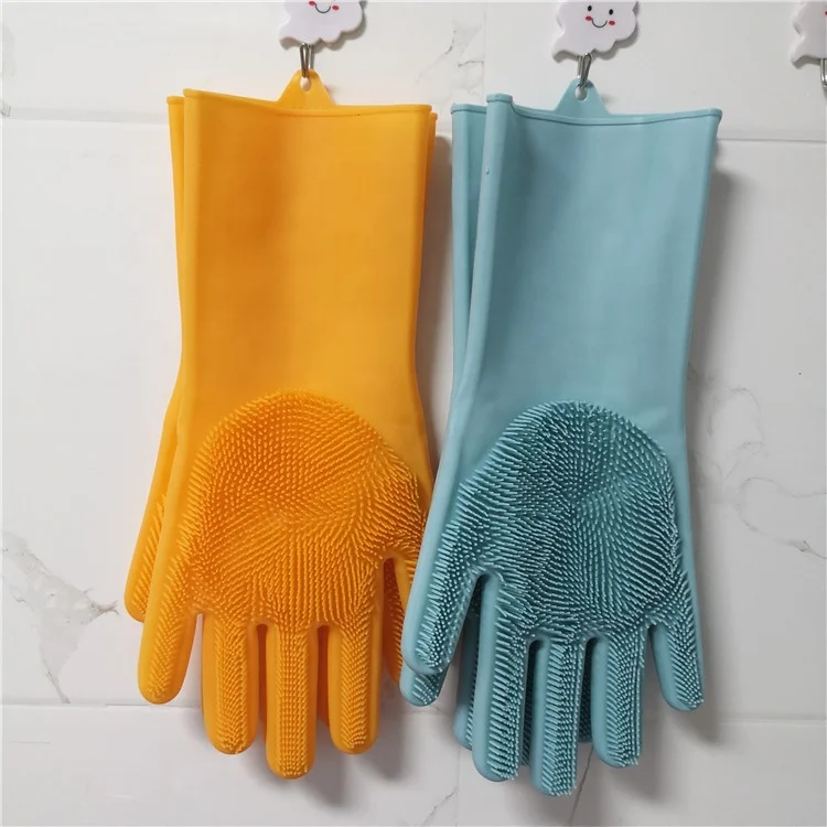Reusable Household Gloves Spray kitchen dish washing rubber clean gloves silicone massage scrub gloves