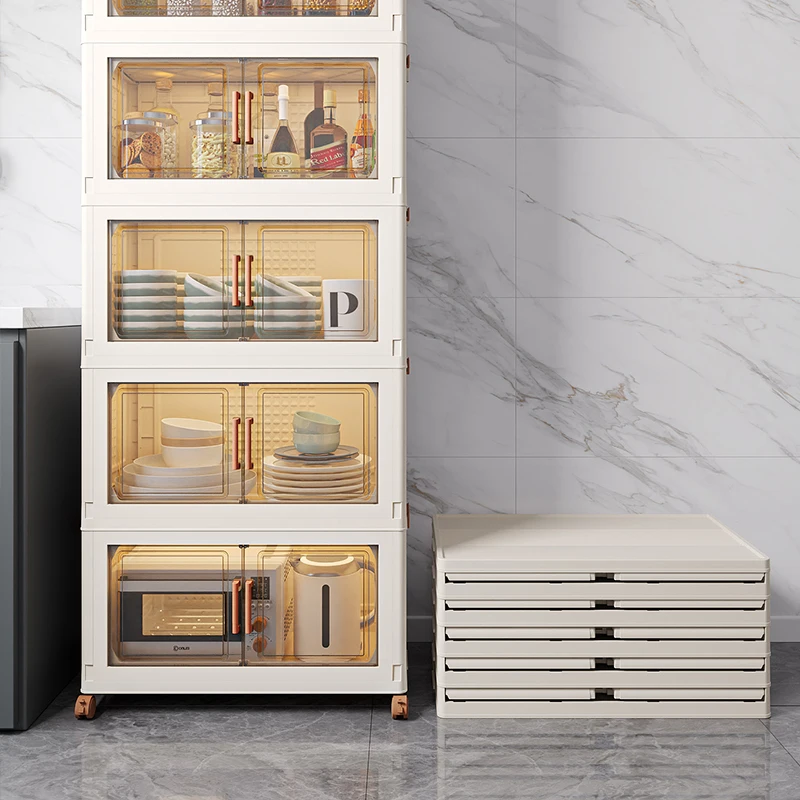 Kitchen multifunctional   Storage Shelf  Strong Load-bearing Kitchen Hutch Locker Pantry Cabinet Cupboard Organizer Storage Rack