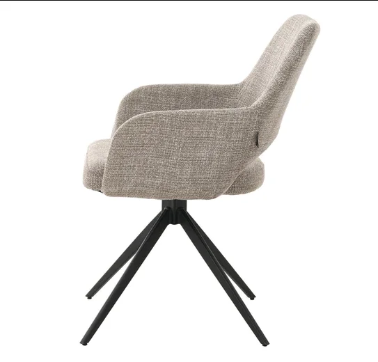 Modern design soft sofa chair unique hollow shape backrest dining armchair for breakfast stellate tube legs handrail chair