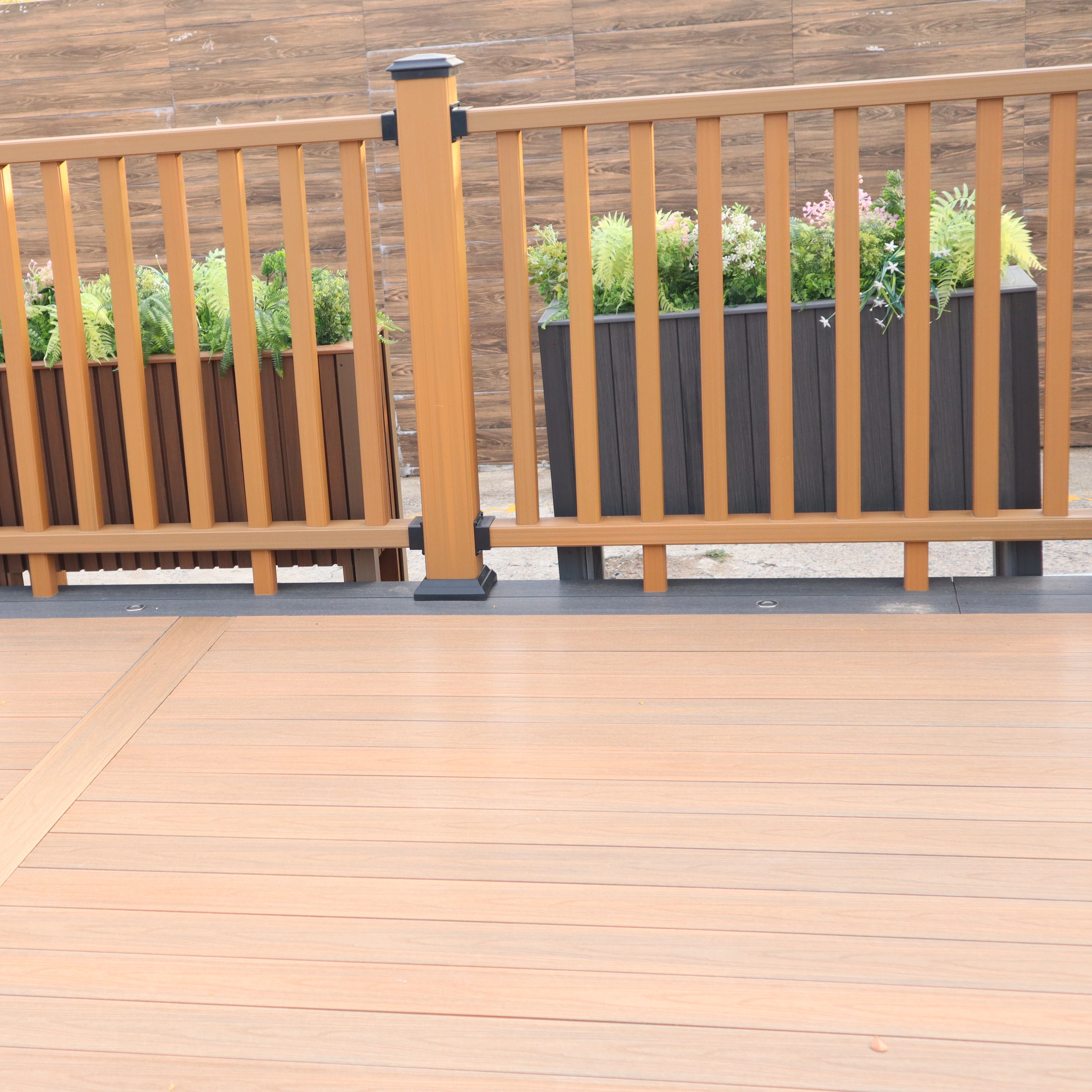 Wood Plastic Composite Decking Used Handrails Terrace Railing Designs Balcony WPC Guard Railing