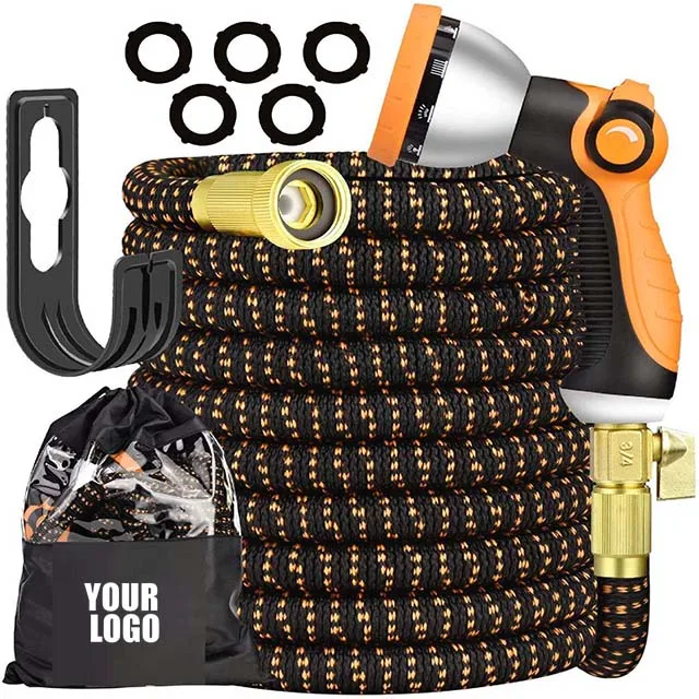VDT189 Expandable Garden Hose 150ft Expanding Water Hose with 10 Function Nozzle Brass Connector Easy Storage Garden Water Hose