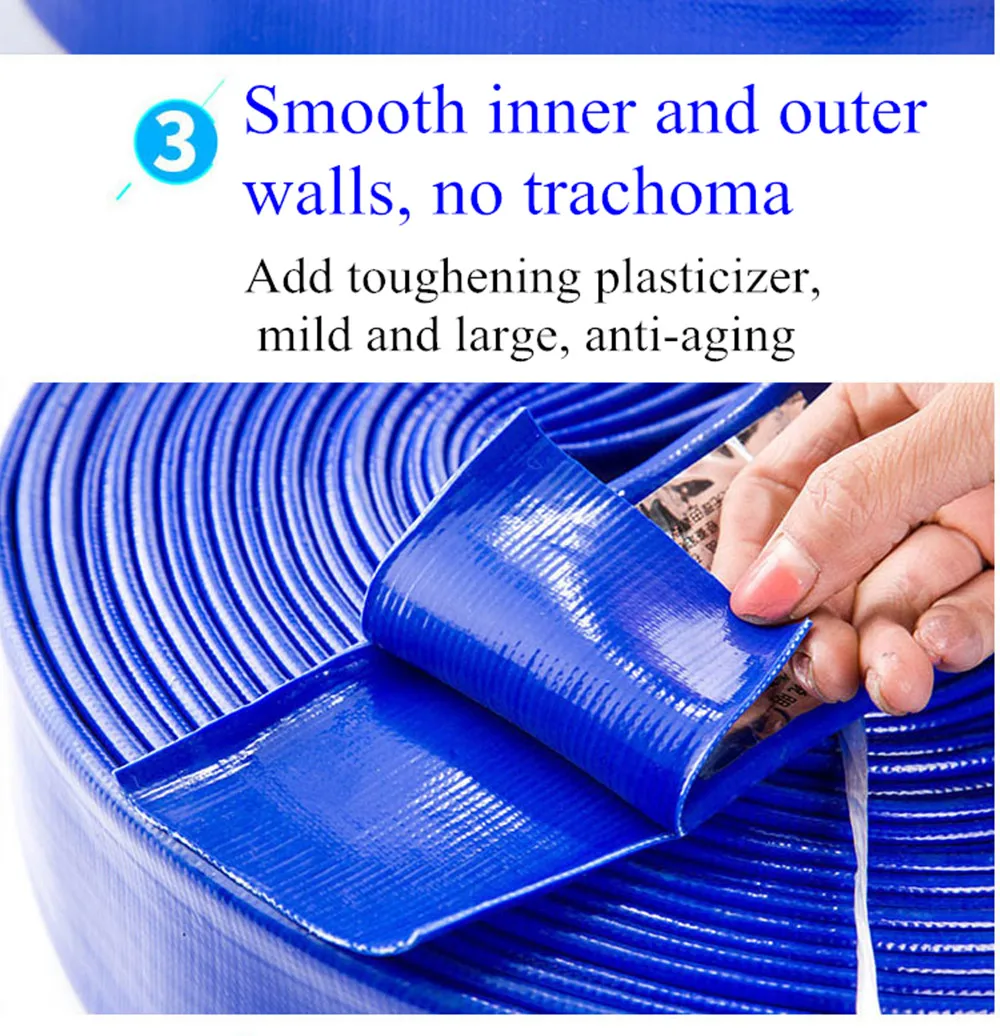 6 дюймов 8 дюймов 12 дюймов гибкий ПВХ 10 бар водяной насос ирригационный плоский разрядный шланг Труба