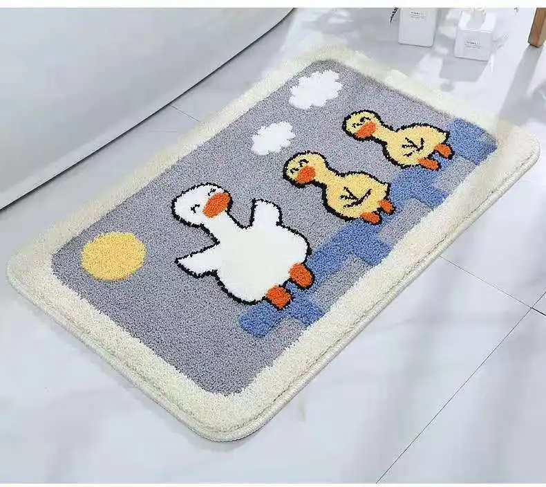
Cheap Easy Clean Bathroom Skid Pad Factory Supply Waterproof Cartoon Shower Mats Plush Max Customized Bath Mats 