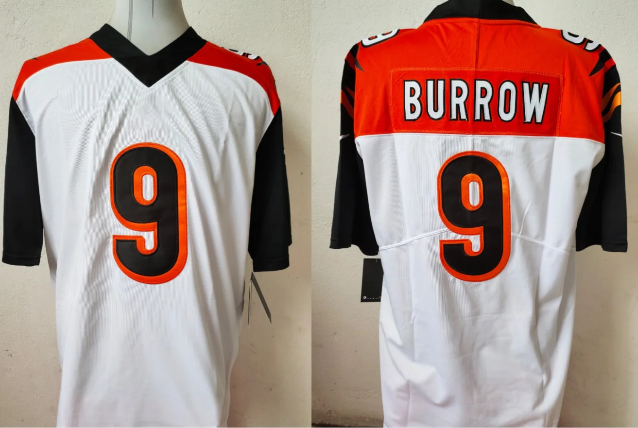 Мужская белая игровая футболка № 9 Джо Бору, Оригинальная футболка в масштабе 1:1 для американского футбола, одежда для регби, футболки, одежда для регби