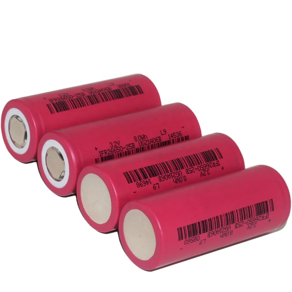 3.2V LiFePO4 26650 30C LiFePO4 Battery Max 75A  Continuously Discharge Current 26650 LiFePO4 Batteries For Starter Battery