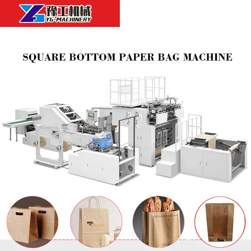 Fully Automatic Paper Bag Machine for One-Stop Paper Bag Manufacturing Square Bottom Paper Bags Machine