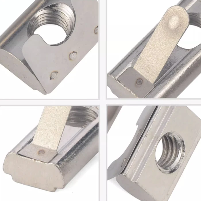 Zinc Plated T-Nut 8slot Roll-in Spring Ball M4/M5/M6/M8 , Roll Ball Elastic Nuts for 4040 Series Aluminum Extrusion Profile