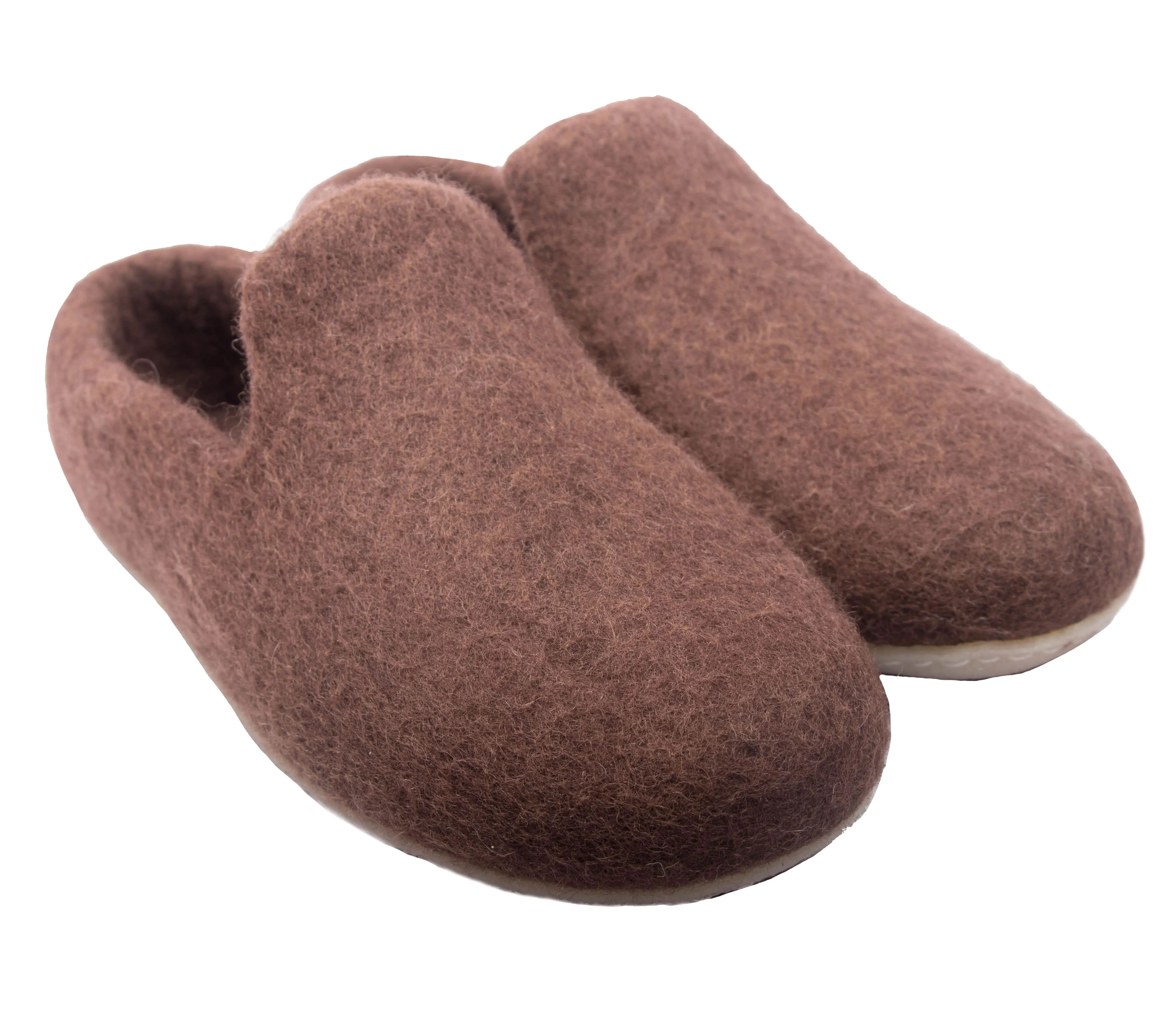US most selling Felt Home Slippers Unisex indoor shoe all seasons wearable handmade wool slippers
