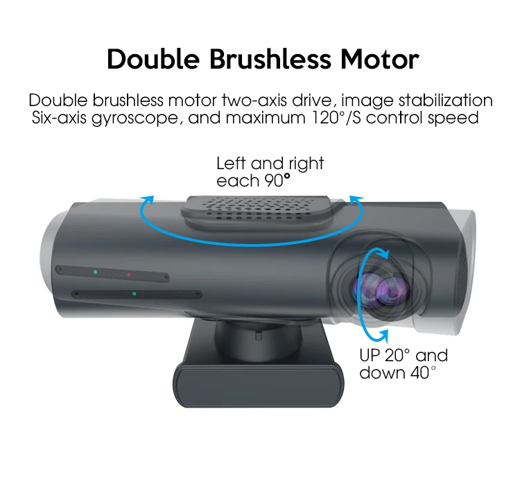 AI Powered Tracking Tiny PTZ Webcam with Gesture Control Webcams for Zoom Skype Video Conferencing