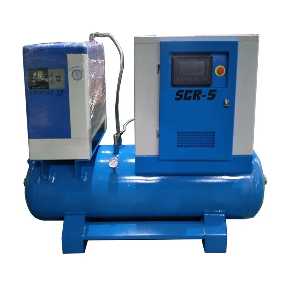 SCR-5AT 3.7KW 5hp combined oilless scroll air compressor dryer tank