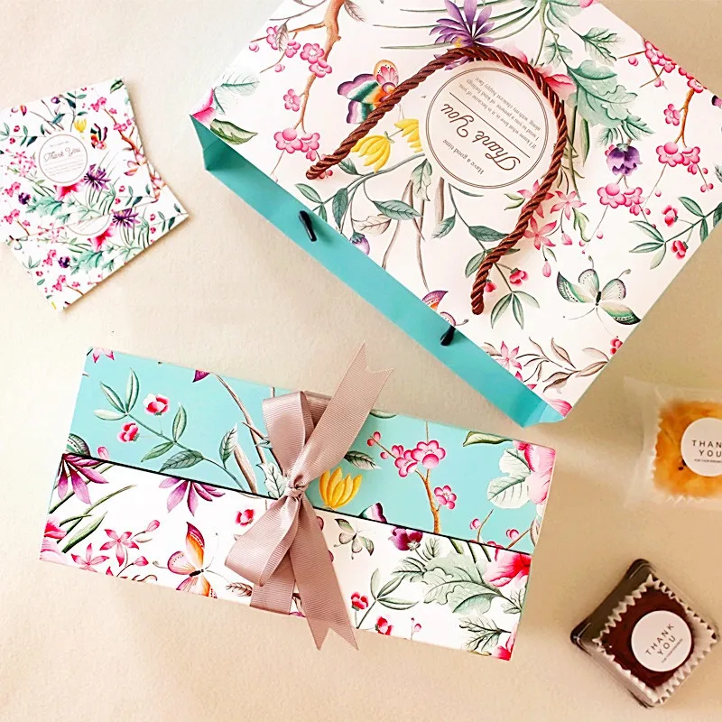 New design luxury gift box card paper chocolate boxes with bag for dessert