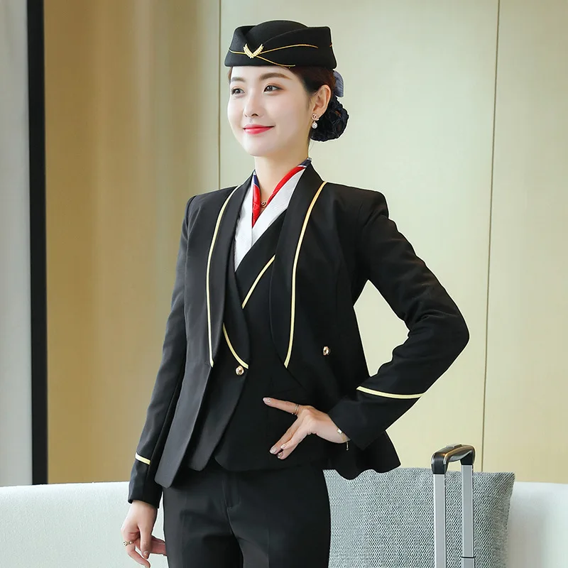 Custom flight attendant airline uniform suit hotel uniform beauty salon work uniform