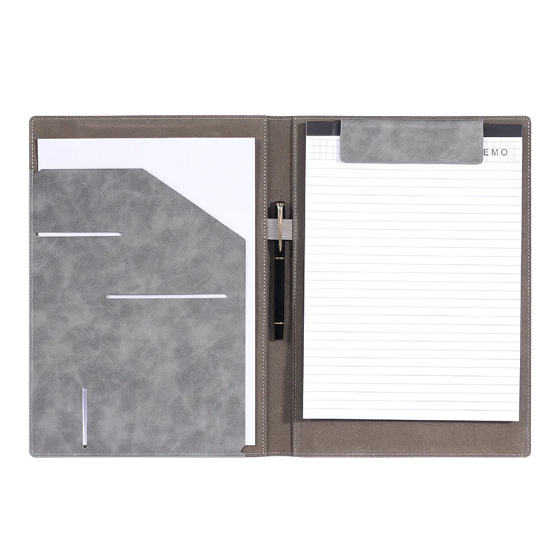 A4 Writing Clipboard Office Business Document Folder PU Leather Name Card Holder Meeting Pad Contract File Folder Letter Size