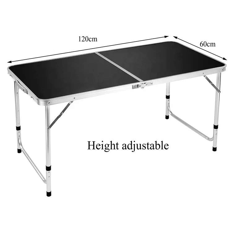 
120cm Aluminum Beer Pong Game Table Height Adjustable Lightweight Picnic Dining Folding 2021 Camping Table 