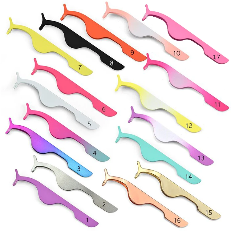 custom tweezer lashes tools eyelash tweezers stainless steel tweezers applicator private label eyelash makeup tools