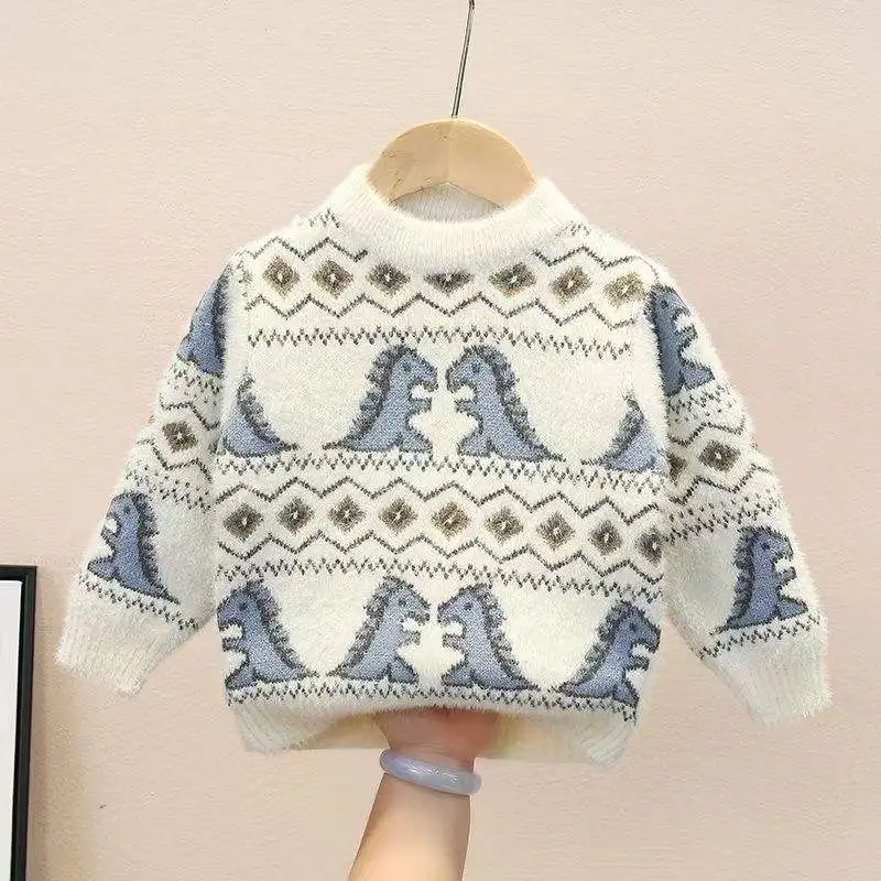 Winter kids baby girls boys autumn winter full sleeve solid knitted outwear coat toddler children Girls pullover sweater