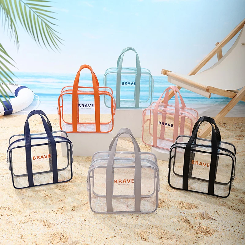 Clear Toiletry Bag Transparent Cosmetic Bag Waterproof Makeup Large Bag Diaper Case Luggage Organizer Storage Easy Clean Large