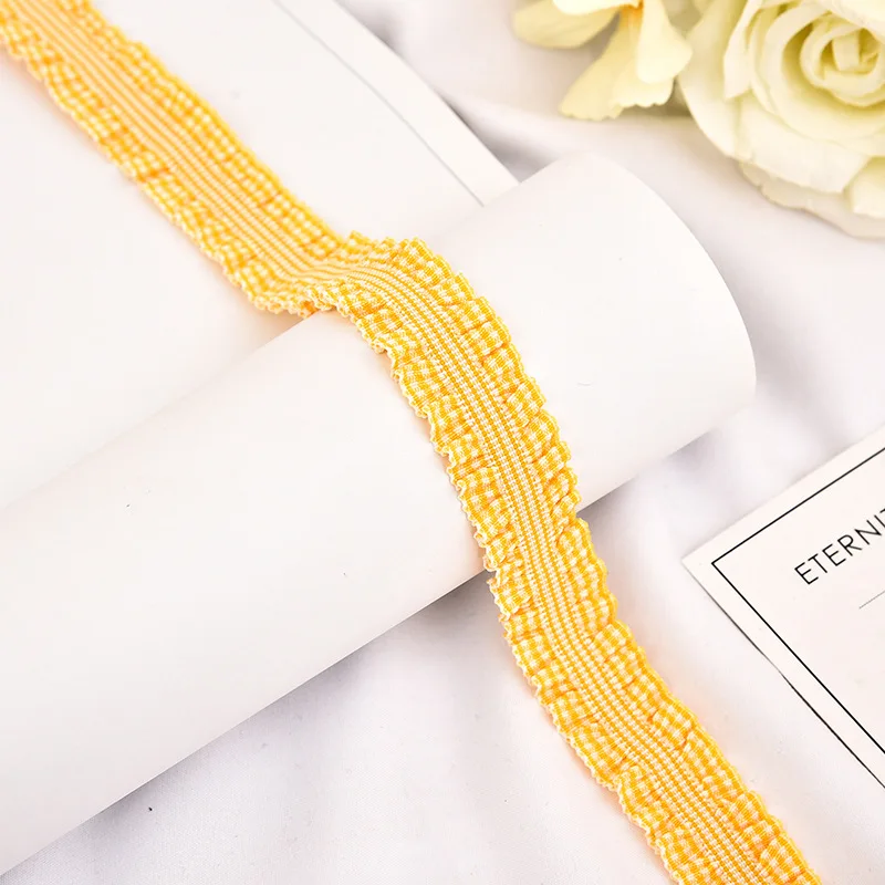 2.5cm Width Woven Belt Black And White Polyester Elastic Ribbon For Bags Jacquard Tape With Checked Webbing