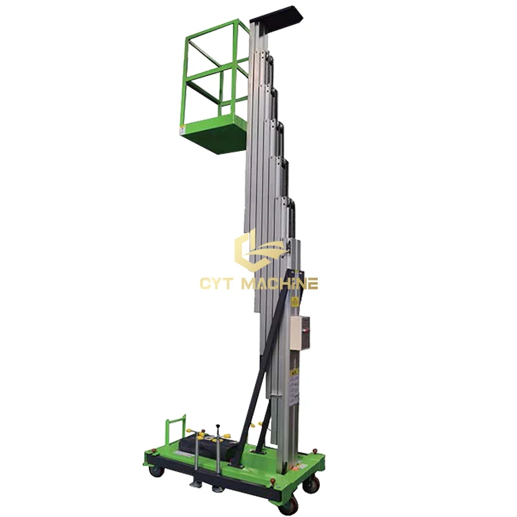 
Push Around Vertical Mast Lift Aerial Work Platform Lift Aluminum Lift 
