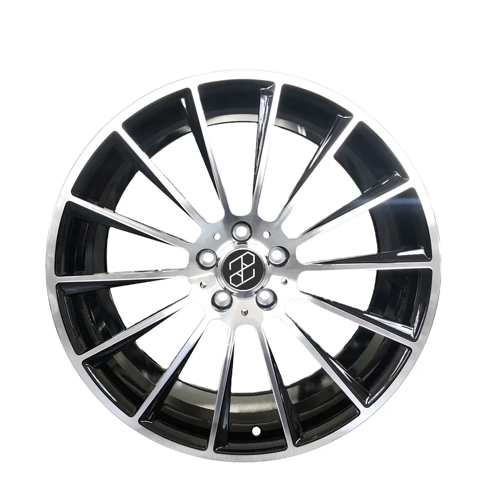 PENGZHEN gloss black with machined face mono block 5x112 18 19 20 inch wheels rims for mercedes benz