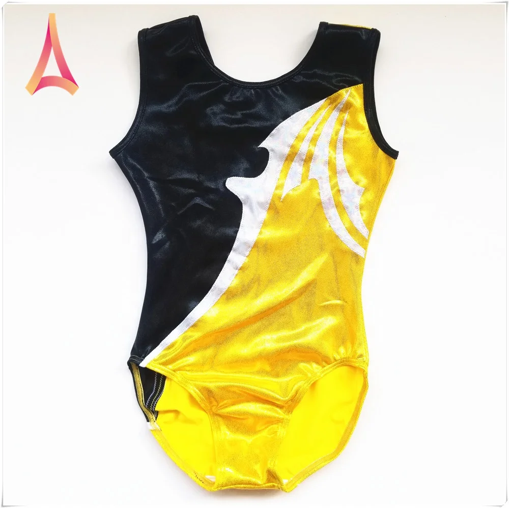 Two-tone Spandex Foil gymnastics team leotard for training leotard adult