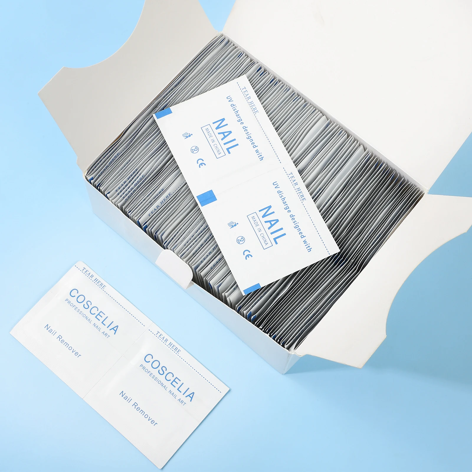 Индивидуальная упаковка, накладки для снятия лака для ногтей, 200 шт. в коробке, накладки для ногтей с пользовательским логотипом, для салона дизайна ногтей, легко очистить OEM ODM