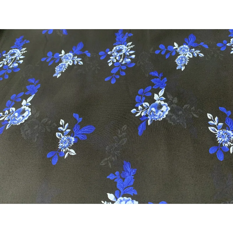 2021 various china factory High standard in quality  100d chiffon blue shiny suit fabric