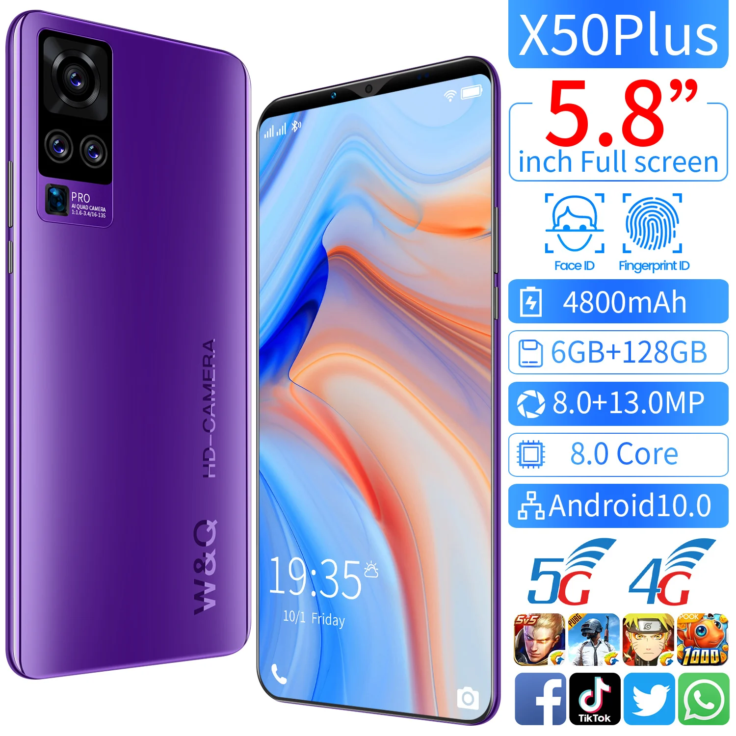  2021 новые оригинальные разблокированные мобильные телефоны X50 Plus сотовый телефон Android 4g gsm