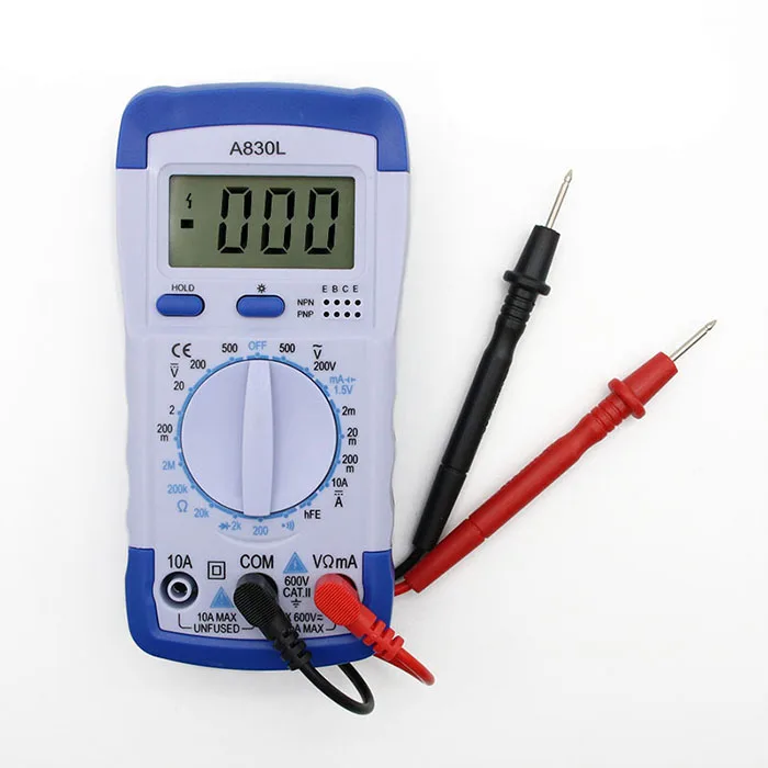 A830L LCD Digital Multimeter DC AC Voltage Diode  Multifunction Volt Tester Test Current Voltmeter Ammeter Meter Gauge