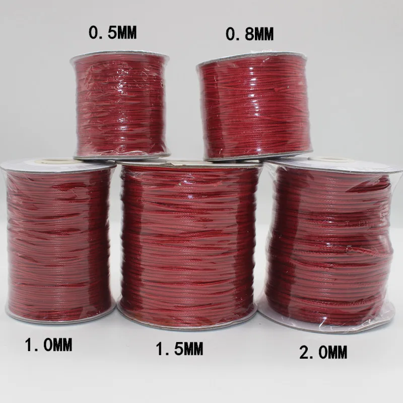 wholesale cheap factory directly 38 colors multi sizes polyester braided waxed rope cord for DIY macrame jewelry making threads